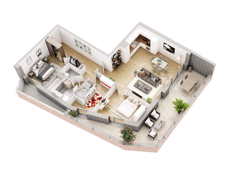 Appartement à vendre à Mons-en-Baroeul - Résidence Green Hope - A502-T4