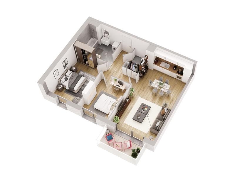 Appartement à vendre à Mons-en-Baroeul - Résidence Green Hope - B404-T3